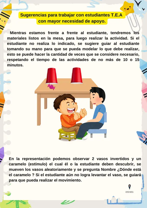 Sugerencias para trabajar en aula con estudiantes TEA