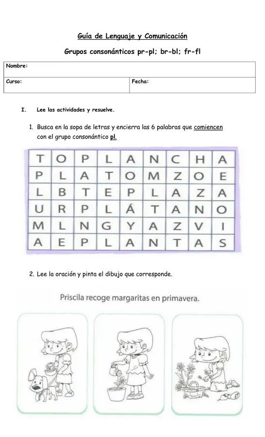 Evaluación grupos consonánticos