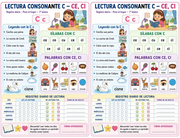 Lecturas al hogar: consonantes y fluidez lectora