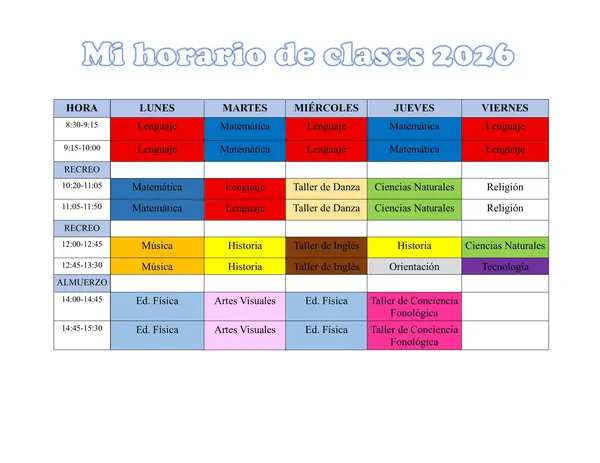 Horario “hágalo usted mismo”