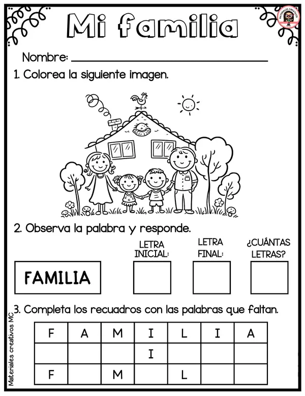 ACTIVIDADES MI FAMILIA