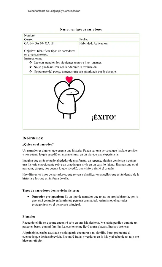 Tipos de Narrador: Guía de Análisis e Identificación con modelo de respuesta completa