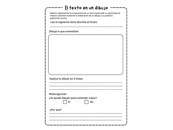 Comprensión lectora con dibujo: ficha visual