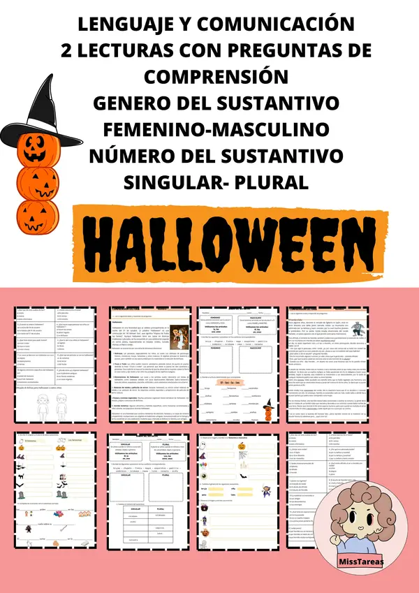 Aprende Halloween: Comprende, sustantivos, género y número