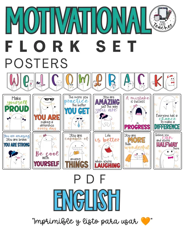 BANNER WELCOME BACK + FRASES MOTIVACIONALES EN INGLÉS