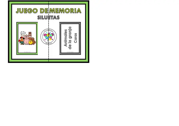 Juego memoria parejas granja animales siluetas
