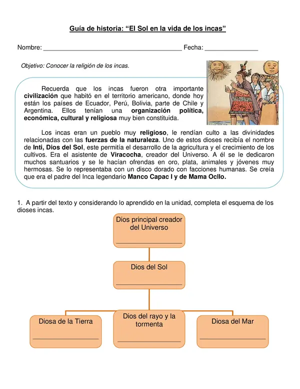 Guía "El sol en la vida de los Incas" 