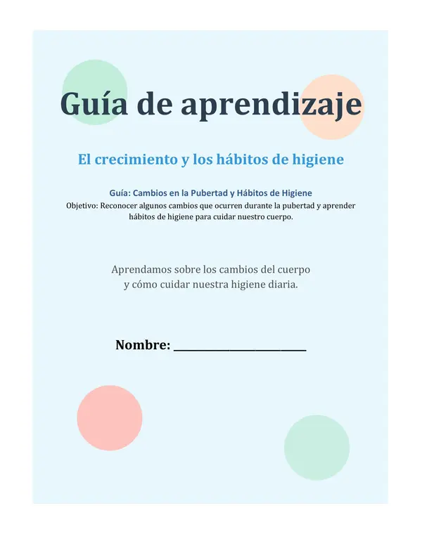 Guia de aprendizaje pubertad y crecimiento