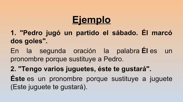 Presentacion Los Pronombres, Cuarto Basico, Noviembre unidad 4