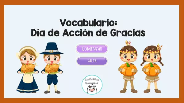 Vocabulario Día de Acción de Gracias | Spanish Thanksgiving Vocabulary