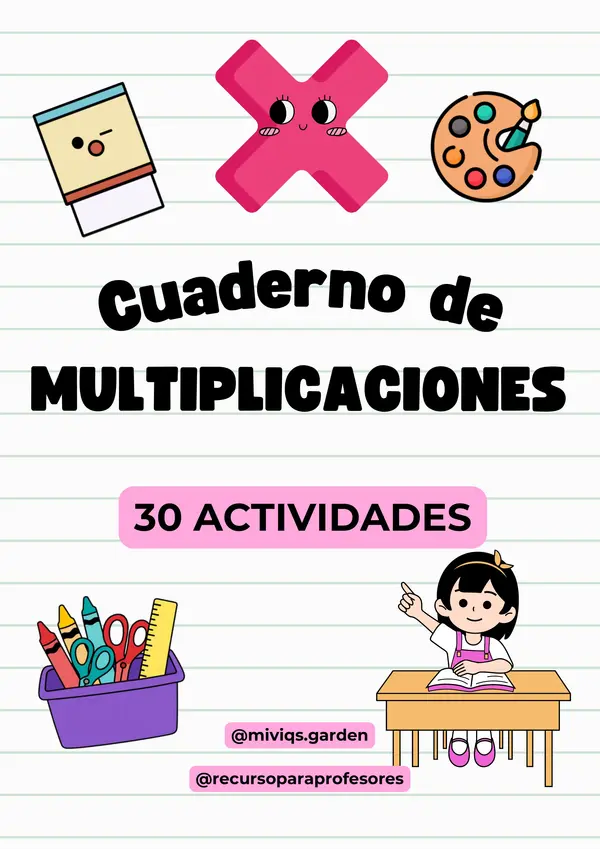 Cuaderno de Multiplicaciones (30 Actividades + Llavero)