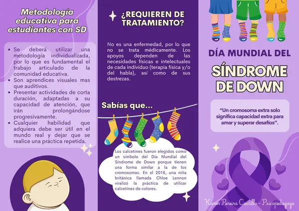 TRIPTICO SINDROME DE DOWN