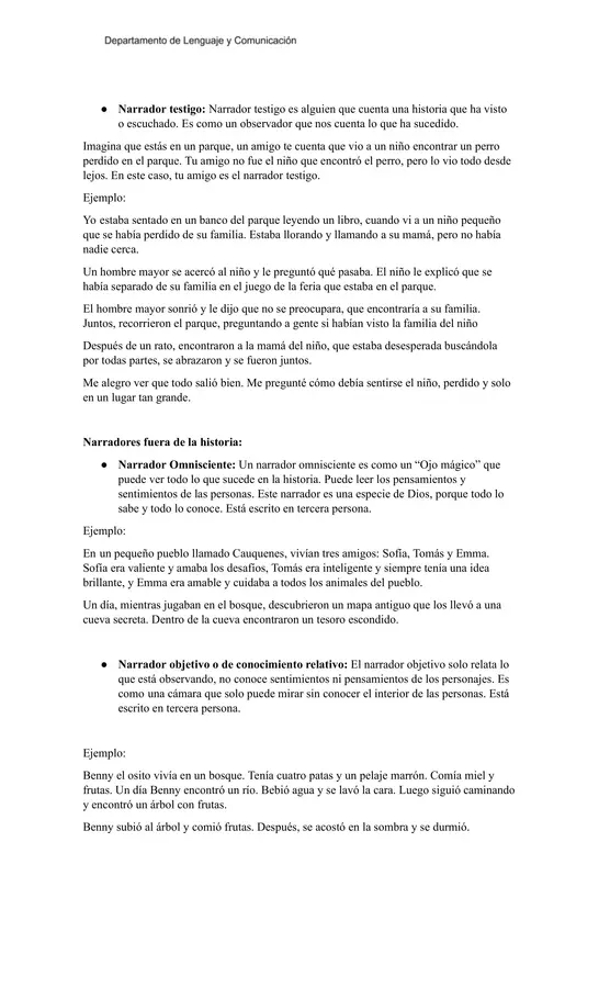 Tipos de Narrador: Guía de Análisis e Identificación con modelo de respuesta completa