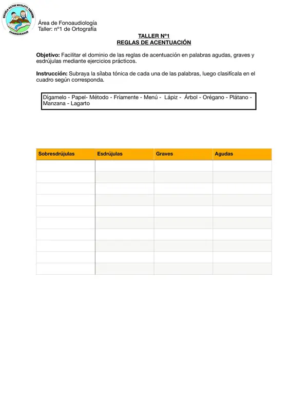 Guia ortografía reglas de acentuación 