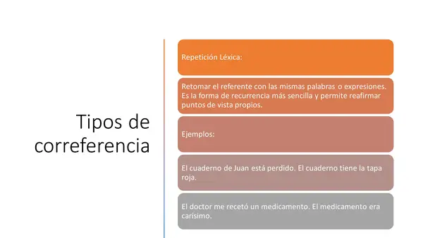 PRESENTACION LENGUAJE, TIPOS DE CORREFERENCIA, SEPTIMO