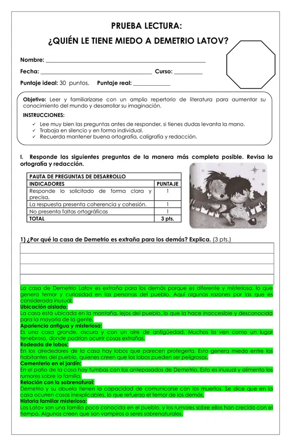 Prueba Lectura -¿Quién le tiene miedo a Demetrio Latov?