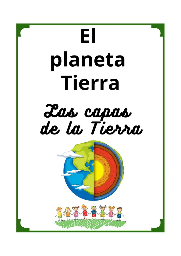 Guía, cuadernillo con actividades sobre El planeta Tierra - Las capas de la Tierra - En español