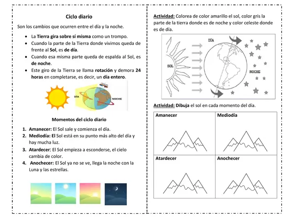 Ciclo diario 1° básico (día y noche)
