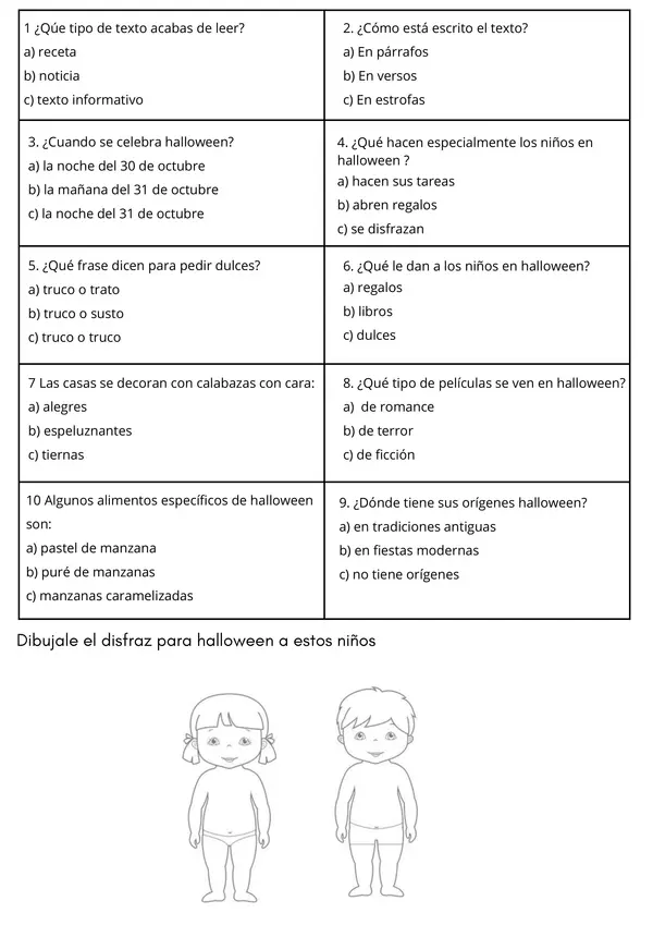 Aprende Halloween: Comprende, sustantivos, género y número