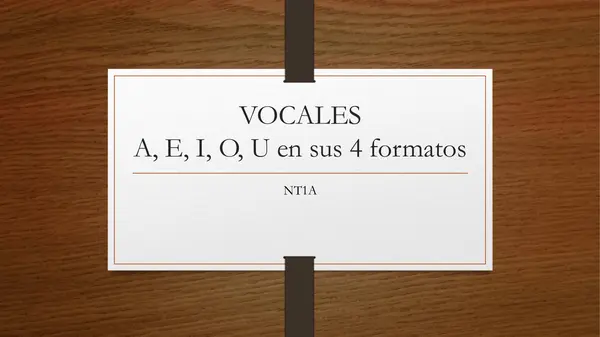 Juego de las 4 vocales en sus 4 formatos