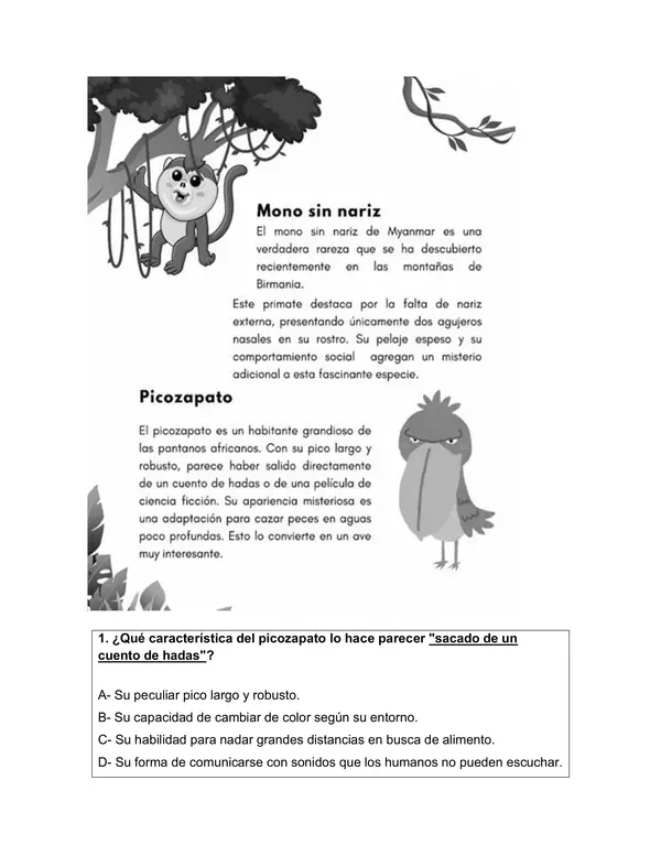SIMCE- Comprensión lectora 4to (10 fichas)