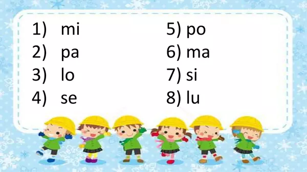 Lectura de Silabas con 4 consonantes
