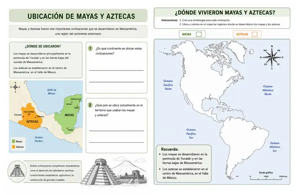 Guía N.°2: Ubicación de Mayas y Aztecas