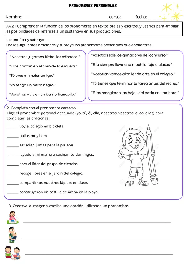 Pronombres Personales - Identificación y Uso | 3° - 5° Básico