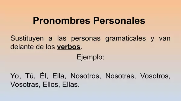 Presentacion Los Pronombres, Cuarto Basico, Noviembre unidad 4 | profe ...