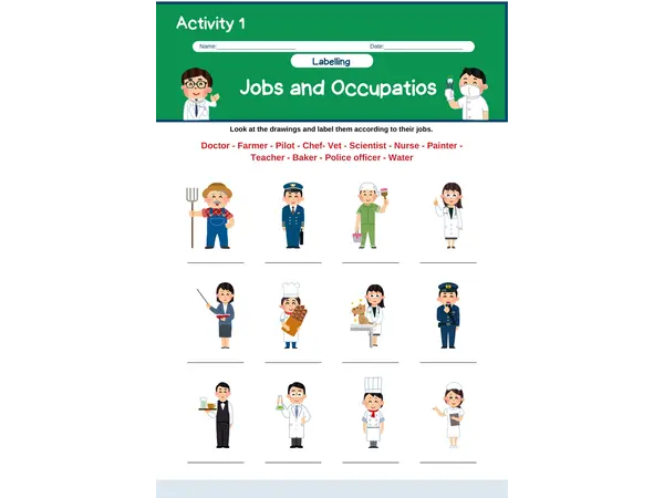 Pack de Actividades: Jobs and Occupations (Vocabulario, Sopa de Letras y Lectura)
