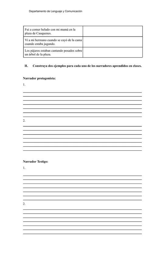 Tipos de Narrador: Guía de Análisis e Identificación con modelo de respuesta completa