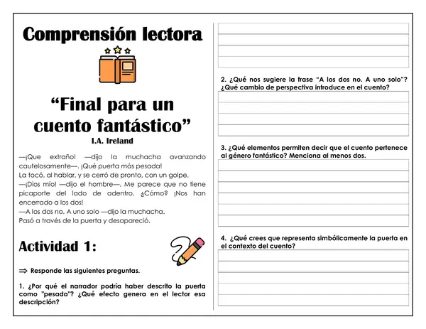 Guía de trabajo - Final para un cuento fantástico