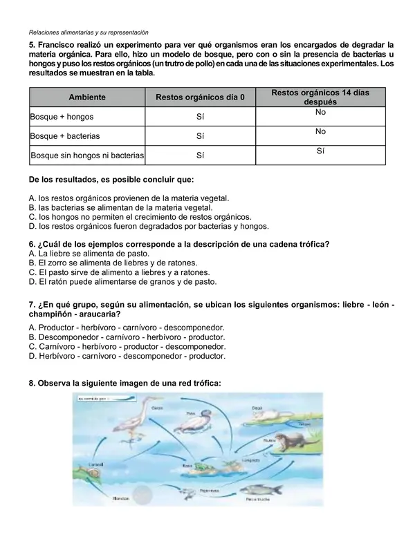 Evaluación 6°año "Ecosistemas"
