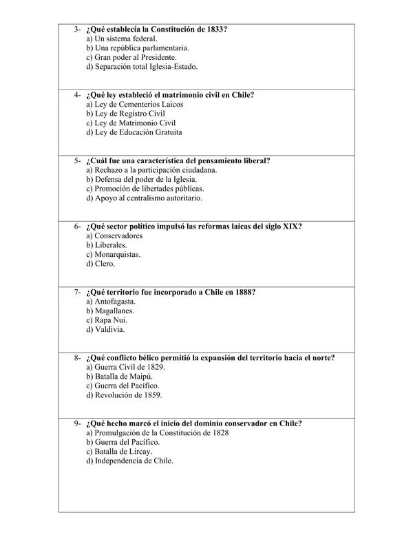 Evaluación de aprendizaje Conservadores y Liberales