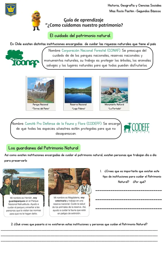 Instituciones encargadas de proteger nuestro patrimonio natural y cultural