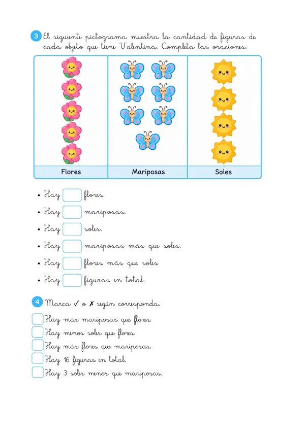 Guía de Pictogramas y Gráficos de Barras – 2° Básico