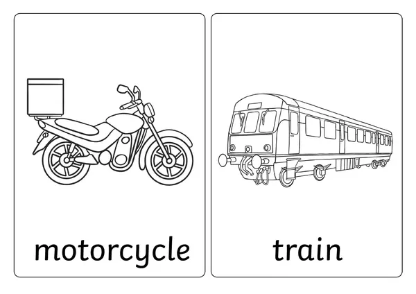 Flashcards: "Transportation" (versión blanco y negro)