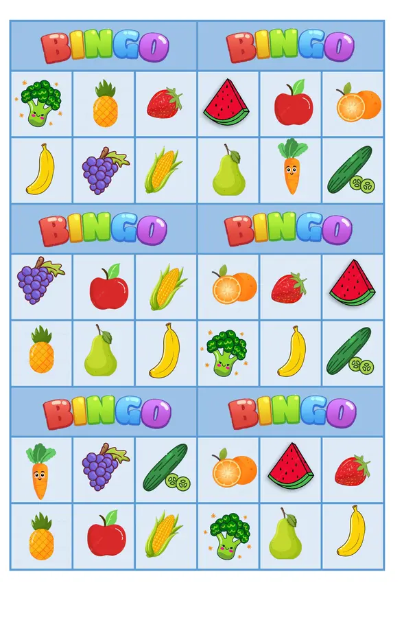 Bingo frutas y verduras