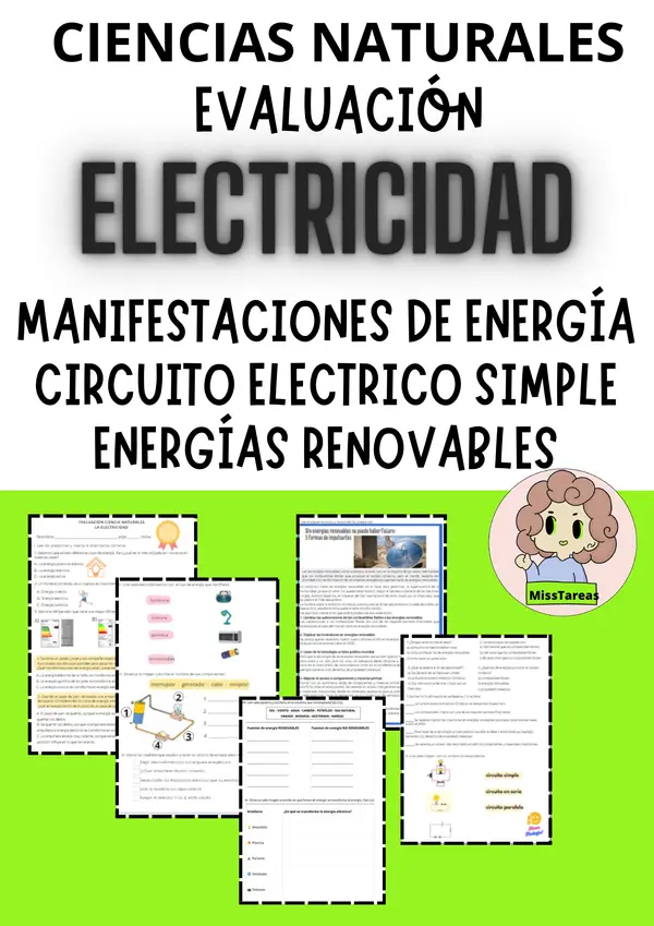 Evaluación de Ciencias Naturales: Energía Eléctrica - Transformaciones y Fuentes