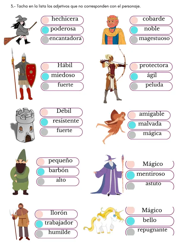  Ficha de Lenguaje y comunicación: Adjetivos Calificativos 