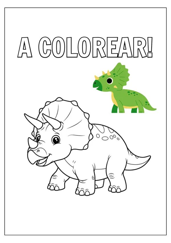Mini libro de dinosaurio  para colorear 