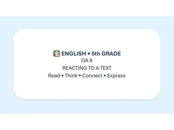 OA 08 5°Básico Inglés