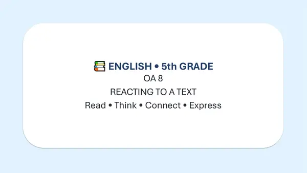 OA 08 5°Básico Inglés