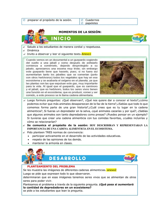 Secion de la cadena alimentaria