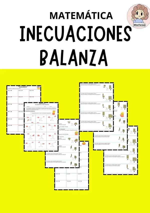 Matemática Inecuaciones con balanza 4to básico