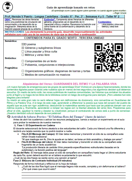 06M3SEM4-5, Lírica popular y lírica culta, metrica y verso libre 