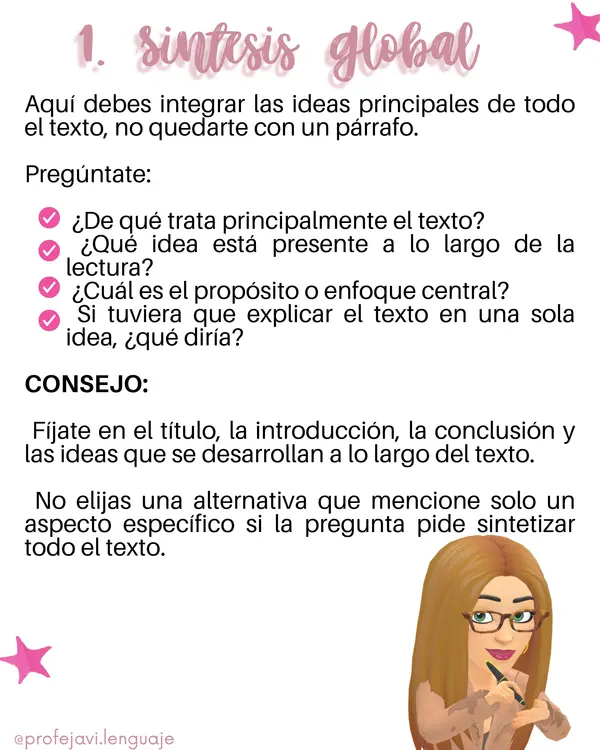 SINTETIZAR EN CONTEXTO PAES COMPETENCIA LECTORA 