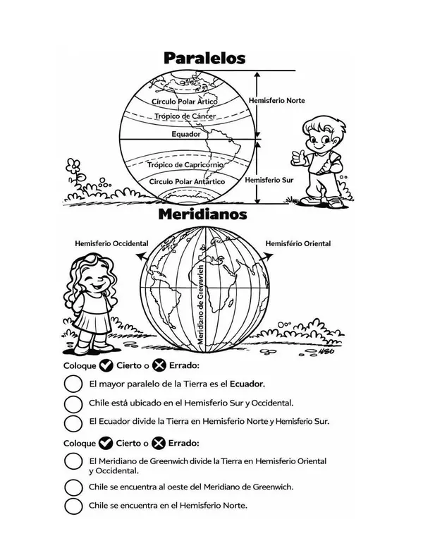 PARALELOS Y MERIDIANOS