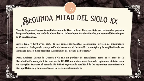 Reforzamiento de La segunda mitad del siglo xx