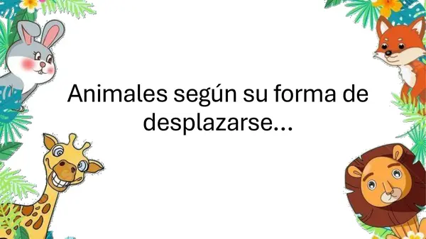 animales segun su desplazamiento